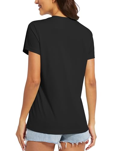 Image of MAGCOMSEN Women's Short Sleeve T-Shirt Quick Dry Athletic Tee Shirt Running Workout Yoga Top Tee Performance Shirts