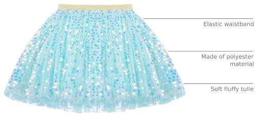 Image of KEREDA Toddler Girls Layered Tutu Skirt Sparkling Sequin Tulle Dance Skirts