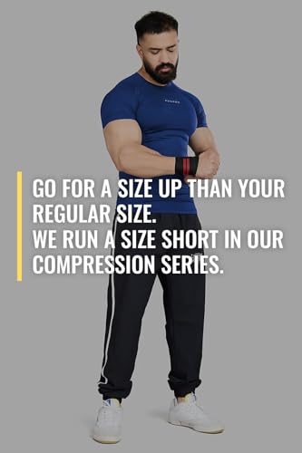 Image of FUAARK Nylon Seamless Compression Half Sleeves Dry Fit T-Shirts for High Performance in Gym & Workout
