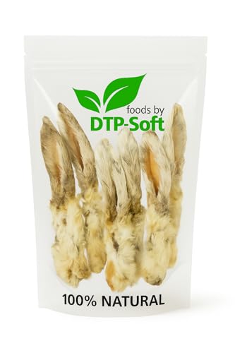 1kg Kaninchenohren mit Fell Natürlicher Hundesnack getrocknete Hasenohren 1 kg