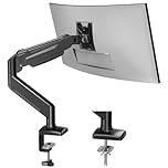 BONTEC Support Ecran PC Bras Articulé à Ressort à Gaz, Compatible Moniteurs 13-32 Pouces, Capacité 3-9kg, Rotation 360°, Inclinaison±90°, Pivotan±90°, VESA 75/100mm, Bras Ecran PC avec Gestion Câbles