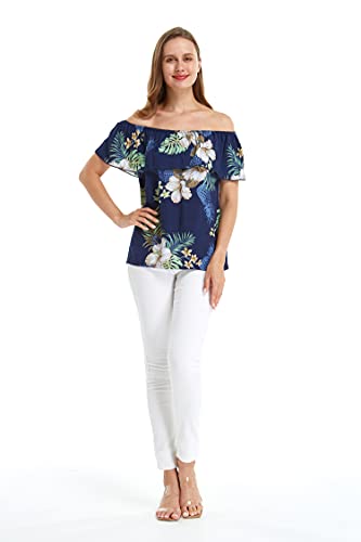 Image of Matchable Family Hawaiian Luau Men Women Girl Boy Clothes in Pineapple Garden Navy