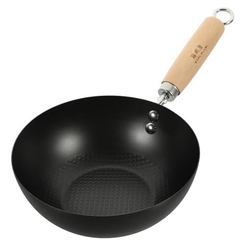 MUCKLILY Non-stick Small Chinese Wok Pan Frying Stir Fry Pan Handle Heat Insulation
