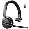Wireless Headset with Mic for Work, Bluetooth 5.3 Headsets with AI Noise Cancelling, 65H Battery & Mute Function, Single-Ear Wireless Headset & USB Dongle, Fit for PC/Laptop/Teams/Skype/Call Center