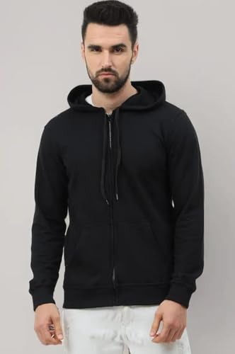 Image of Rudra Men Cotton Blend Hoodies Winter Wear Zipper Hoodie Hooded Sweatshirt Winter Hoodies Stylish Huddy Pullover Warm Hudi XL