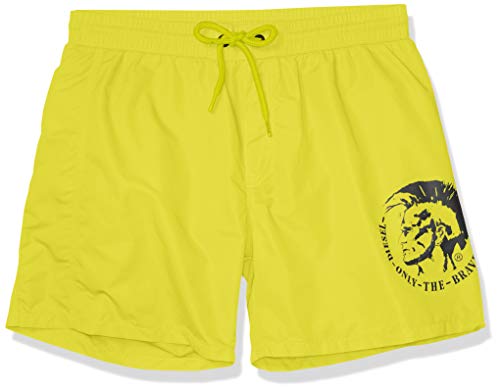 Diesel Men's 16 Inch Solid Logo Swim Trunk, Sulphur Spring, Large