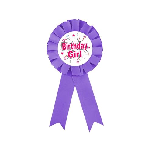 Image of Birthday Queen Ribbon Buttons Badge Pins for Men Women - Colorful Satin Corsage Fabric Birthday Party Award Brooches Decorations