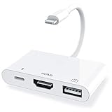 HDMI Adapter for iPhone/iPad,3 in 1 HDMI Digital AV Adapter with USB 3 Camera Reader and Charging...