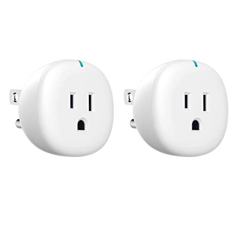 MoKo WiFi Smart Plug, [2 Pack] Mini WiFi Outlet Mini Socket Work with Alexa Echo, Google Home, SmartThings, APP Remote Control Timer Plug, 10A Only Supports 2.4GHz Network No Hub Required, White