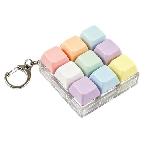 nalaina Keyboard Fidget Fingertip Keyboards Fidget Keyboard 9 Key Portable Stress Relief Decompression Keychain Killing Time Office & Travel Anxiety Relief Fidget Keyring for Office Workers
