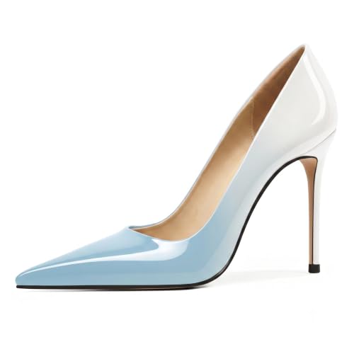 Image of Eldof Women's Classic Dress Pumps Shoes, Sexy Pointed Toe 4 inch Stiletto High Heels, Office Formal Slip On Size 5-13