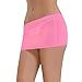YOOJOO Women's Sexy Sheer Mesh Micro Mini Bodycon Skirt See-Through Nightwear Clubwear Hot Pink One Size