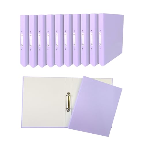 Image of Pack of 10 A4 Pastel Purple Paper Over Board Ring Binders by Janrax