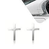 3D Christian Cross Car Decal - Metal Jesus Stickers for Cars, Trucks, SUV, Bible...
