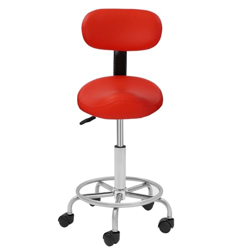 Sgabello Ergonomico con Schienale, Rosso