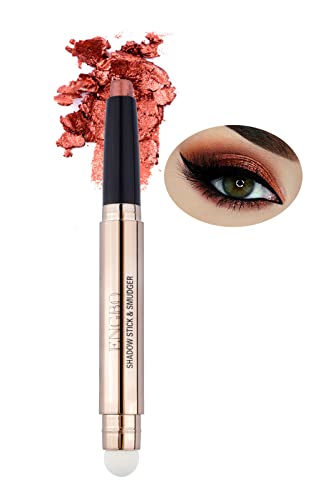 Iguzvaw Cream Eyeshadow Stick,2 In 1 Eye Shadow Pencil Crayon Makeup With Smudger,Multi-Dimensional Eyes Look,Waterproof Long Lasting Hypoallergenic Eye Shadow Sticks (05# Copper Shimmer) #TOP3
