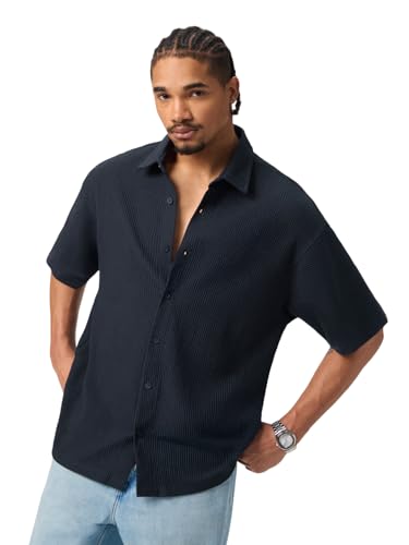 Chemise pour homme bleu iris résolvant le manque d'espace des coupes standards XXL