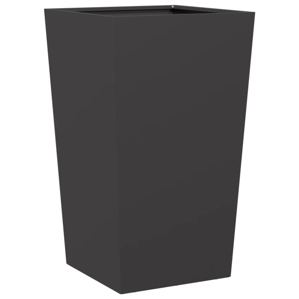 vidaXL Donice ogrodowe, 2 szt., czarne, 45x45x75 cm, stalowe, doniczka, doniczka ogrodowa, donica tarasowa, wysoka donica, donica balkonowa