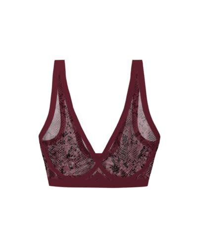Image of EBY Sheer Mesh Bralette for Women Seamless Wireless Bra with Support - Without Metal Wire