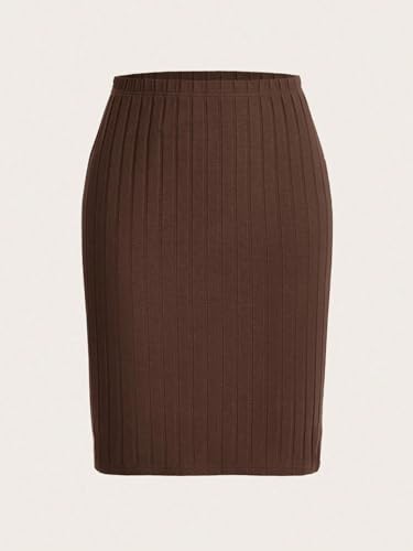 Short Skirts for Women, Ribbed Elastic Waist Mini Skirt2