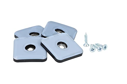 GLEITGUT 4 x Teflongleiter zum Schrauben eckig 30 x 30 mm PTFE Möbelgleiter 5 mm stark Cover