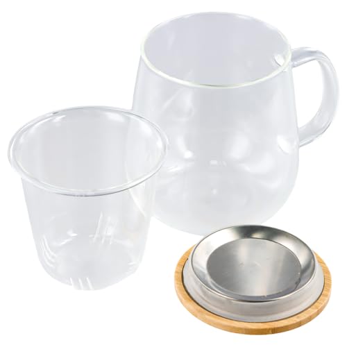 Tasse à Thé Borosilicate, 420ML, Résistante à La Chaleur, Avec Filtre en Verre et Couvercle, Adaptée pour Le Thé, Les Boissons, Le Café Glacé