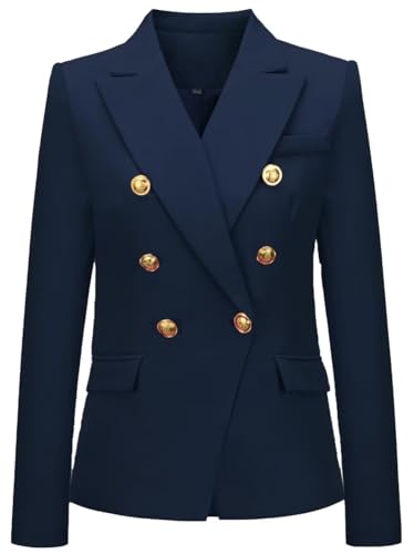 Women's Casual Blazer Solid Double Breasted Blazer Suit for Women Open Front Women Work Suit Jacket Blazers3