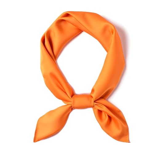 ZLIXING Orange Silk Scarf for Fred Costume Accessories Men Women Adult Kids Ascot for Scooby Doo Costume Shirt Onesie