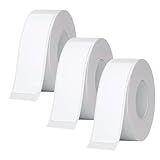 Huoflame Thermodruck Etikettenpapier - Etikettendrucker Kompatibel, Selbstklebende 3-Rollen Labels, 14x40mm/12x40mm Weiß - Wasserfest, Reissfest, Thermopapier für P15 D30 Mini Label Printer (12x40mm)