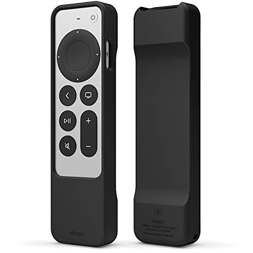 elago R1 ケース Apple TV 4K Siri Remote (2021) 対応 磁気テクノロジー ストラップ付属 優れたグリップ力 衝撃吸収力 保護力 全機能へのアクセス (ブラック)