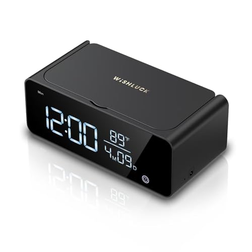 Wishluck Ultrasonic Jewelry Cleaner Machine - Ultrasonic Cleaner 48KHz/24W, Tabletop LED Display Alarm Clock with 500ml Stainless Ultrasonic Cleaning Tank for Jewelry, Glasses, Rings, Diamonds - Black