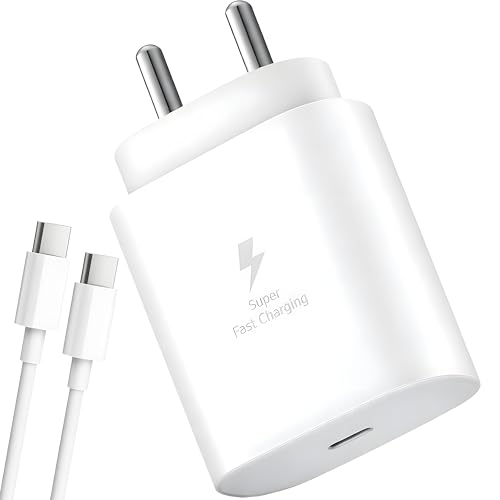 Image of MAK 25W Charger with Cable for Samsung Galaxy Tab A9 Type C Charger Adapter Compatible with Galaxy Tab A9 Charger, 25 Watt USB Type C to C Pd Charging Adapter C Type, White