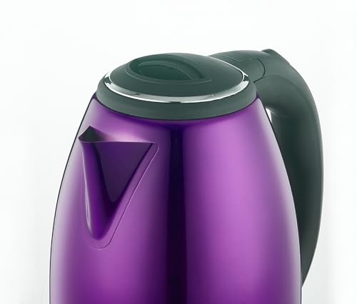 Hagen, Kompakter elektrischer Wasserkocher aus Edelstahl, Elegantes Design, 360° Basis, Kapazität 1,8L, Leistung 1500W, 360 ° Basis, Herausnehmbarer und waschbarer Filter, HA5525 Violett