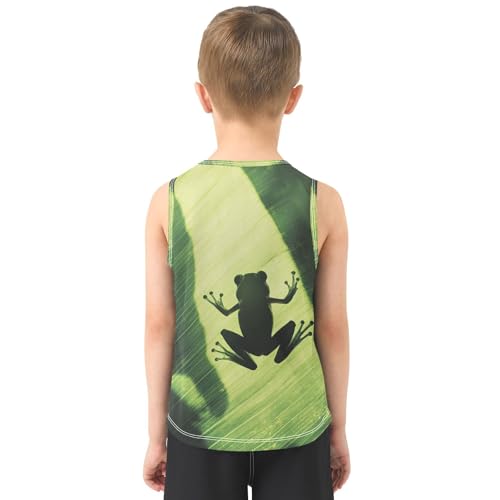 Boys Tank Top Shirts Frog Animal Banana Leaf Sleeveless T-Shirts Crew Neck for Kids Clothing Children3