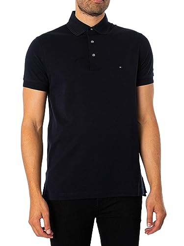 Tommy Hilfiger Men's Essential Interlock Slim Polo Shirt, Blue, M