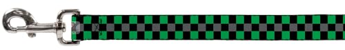 Laisse pour chien Buckle Down Checker Noir Gris et Vert 1m80 - 4