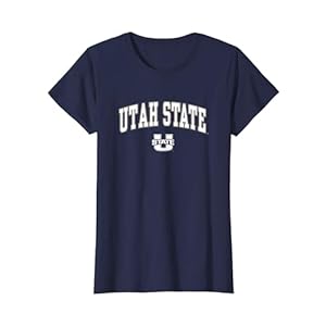 Utah State Aggies Womens Arch Over Navy Officially Licensed T-Shirt