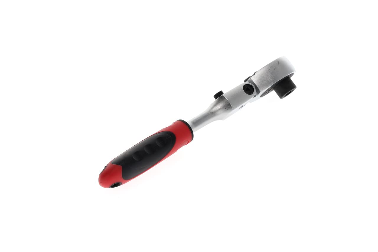 GEDORE red Gelenk-Bitknarre mit ergonomischem 2K-Griff, Feinverzahnung mit 72 Zähnen, 1/4 Zoll, Rot/Schwarz