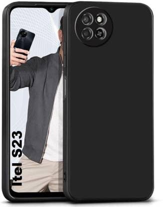 Capital P Itel S23 Case Ultra-Thin Slim Fit Phone Cases Soft Flexible TPU Matte Finish Coating Light Protective Back Cover for Itel S23 - Black