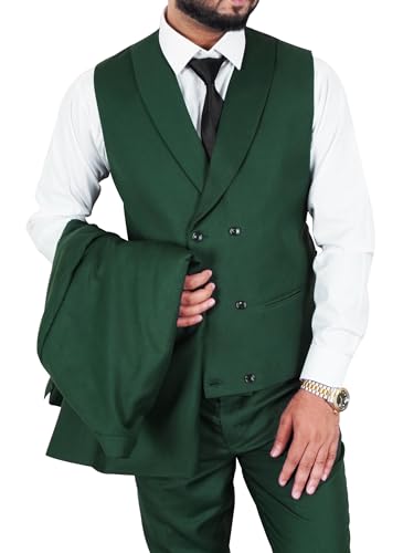 Mens 3 Piece Suit Slim Fit Elegant Wedding Groom Prom Party Suit Blazer Vest and Pants Tuxedo Suit Set4
