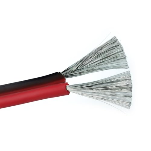 Outdoor Extension 5 Meter 2Pins Ultra Soft DIY Lamp Connector Cable Black Red Silicone Rubber Copper Electric Wire 10AWG to 24 AWG Solar sheathed(Size:Red and Black 1meter,Color:16 AWG)