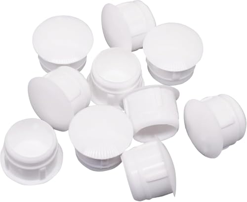 Image of (Pack of 20) White Plastic Hole Plugs 0.59 inch x 0.47 inch (15 x 12 mm), Drill Hole Cover Caps, Furniture Hole Plug, Screw Hole Plugs