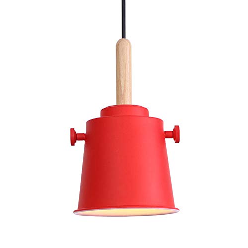 MSGIRVLZL Plafonnier Industriel En Fer Forgé Avec Culot E27 Edison, Style Antique, Luminaire Suspendu Créatif, Idéal Pour Un Bar, Un Café Ou Un Restaurant, Idéal Pour Une Table de Chevet/Rojo