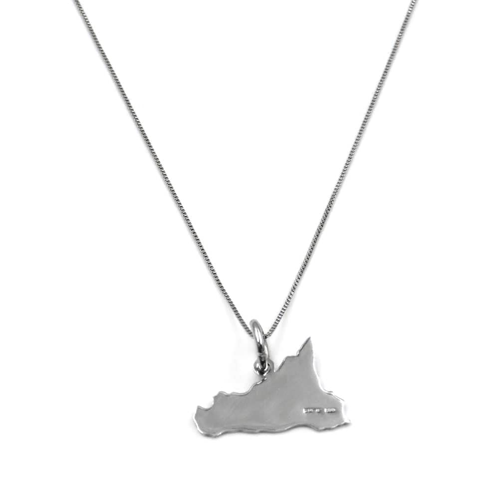 Collana con Ciondolo Sicilia in Argento, Incisione Personalizzata Inclusa