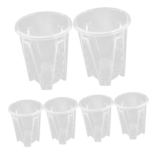 DIKACA 6 Piezas Maceta de falaenopsis Plant Pot orquídea Falsa macetas de orquídeas Transparentes Plantas de Aire ollas claras Corteza de orquidea macetas de vivero sembradora páginas