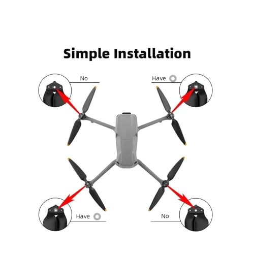 Vol silencieux avec les hélices 8747F pour Drone 3 et Air 3S, 4 paires pliables anti-bruit or
