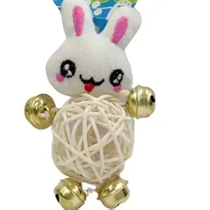 Kiki N Pooch Cat Teaser Toy Wooden Bell Ring Funny Cat Faux Feather Cat Toy - Design May Vary