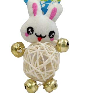 Kiki N Pooch Cat Teaser Toy Wooden Bell Ring Funny Cat Faux Feather Cat Toy - Design May Vary