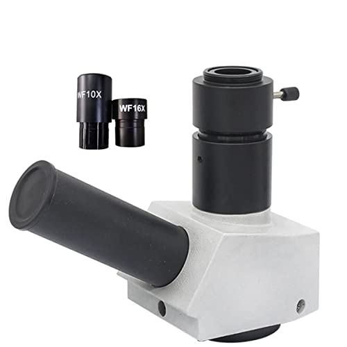 Cabezal Trinocular de microscopio, Cabezal Monocular Libre, Cabezal Binocular for microscopio biológico con Ocular de Campo Grande WF10X WF16X (Color : Teaching A)