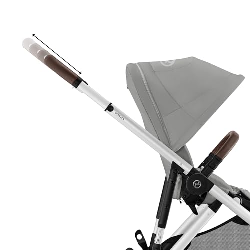Cybex Gazelle S 2 Stroller – Modular Double Stroller for Infant and Toddler, Includes Detachable Shopping Basket, Over 20+ Configurations, Folds Flat for Easy Storage - Stone Grey/Silver Frame by Cybex - Image 3